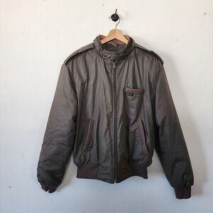 Mens Vintage Members Only Brown Bomber Insulated Size 40